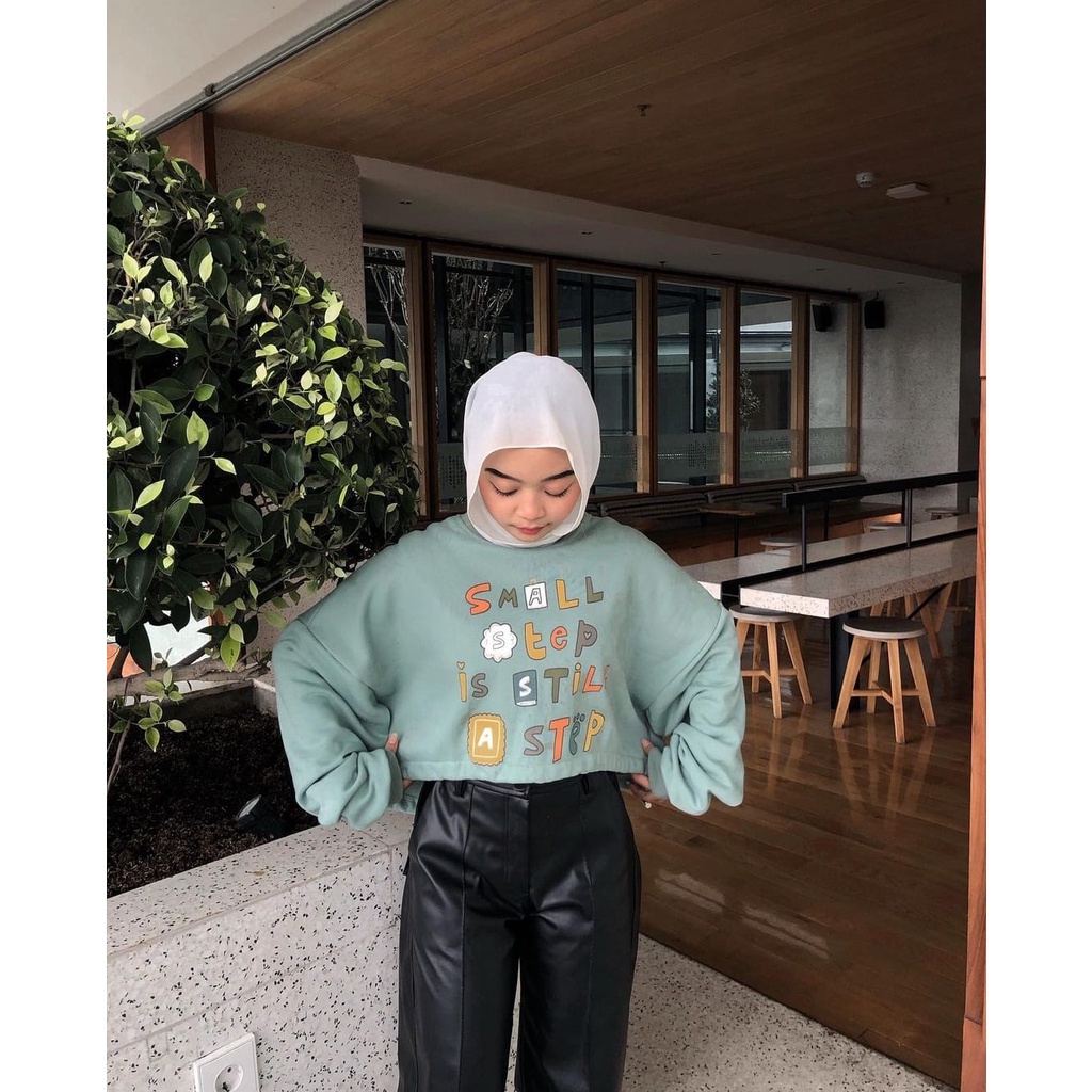 Sweater Croope Wanita - Small Crop Top Sweater