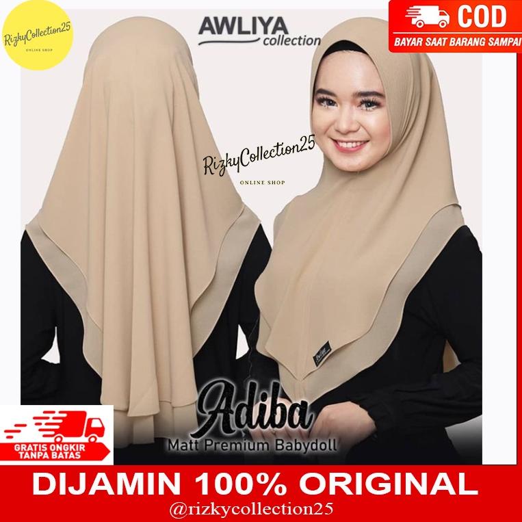 Best Seller TERMURAH KHIMAR AWLIYA ADIBA / KHIMAR 2 LAYER / KHIMAR AWLIYA TERBARU/ JILBAB ORI AWLIYA
