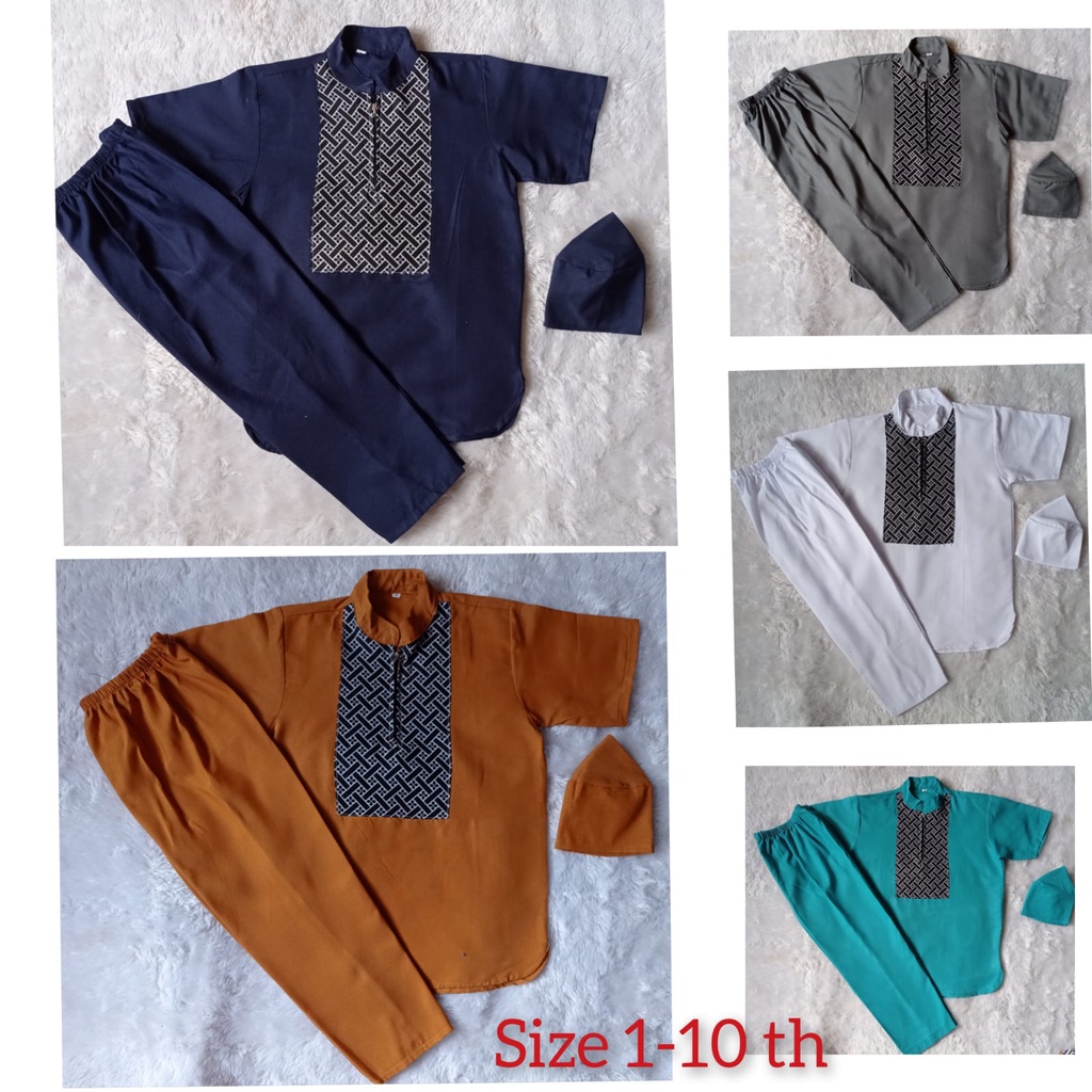 Nevada Motif Salur Panah Baju Muslim Setelan Anak Laki-laki