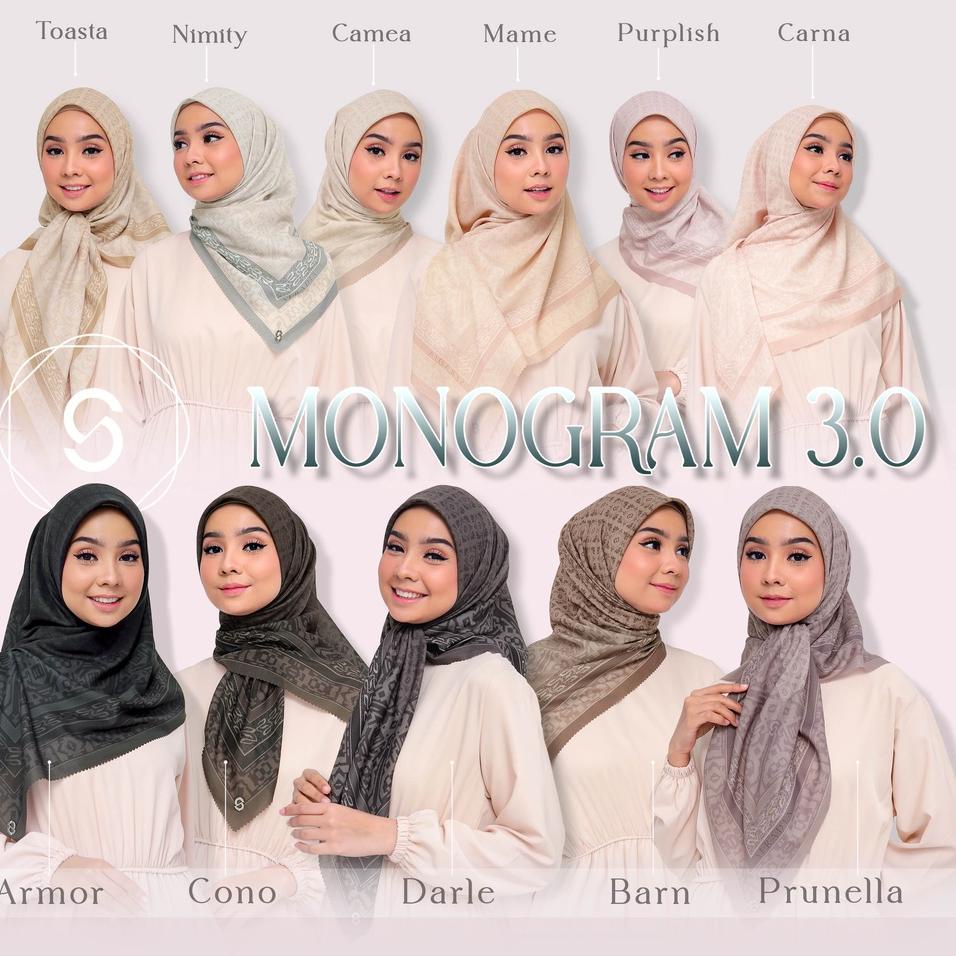 Ready Stok Seradia Hijab Segi Empat Monogram 3.0
