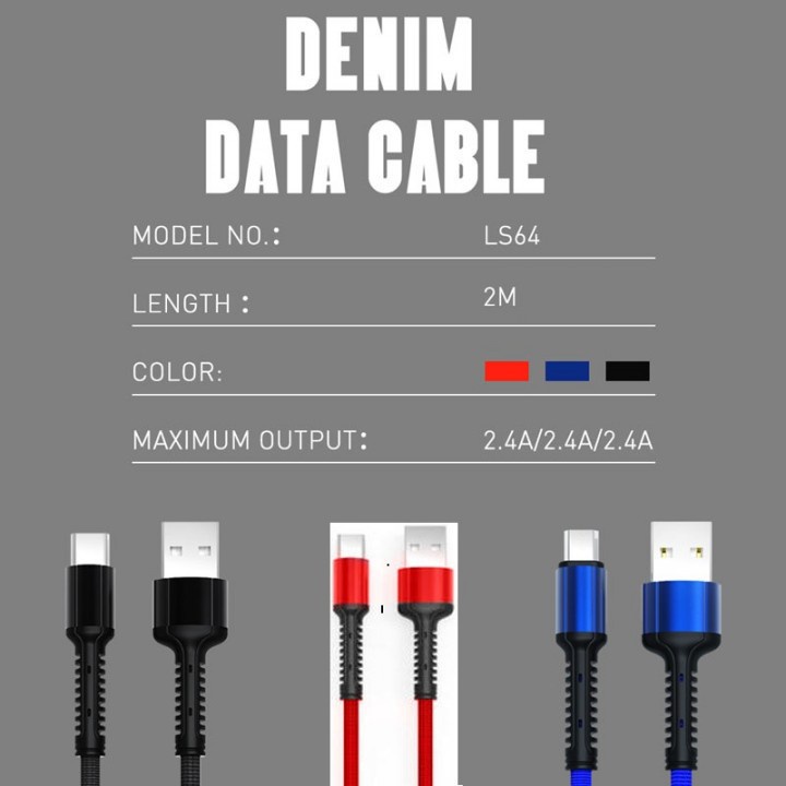 LDNIO LS64-5A - USB to Type-C Data Sync and 5A Fast Charge Cable - 2M