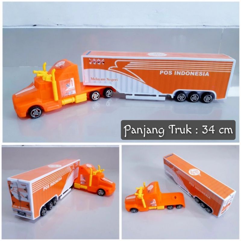 Mainan Truk Kontainer Peti Kemas Mobil Trailer Ekspedisi Anak Edukasi