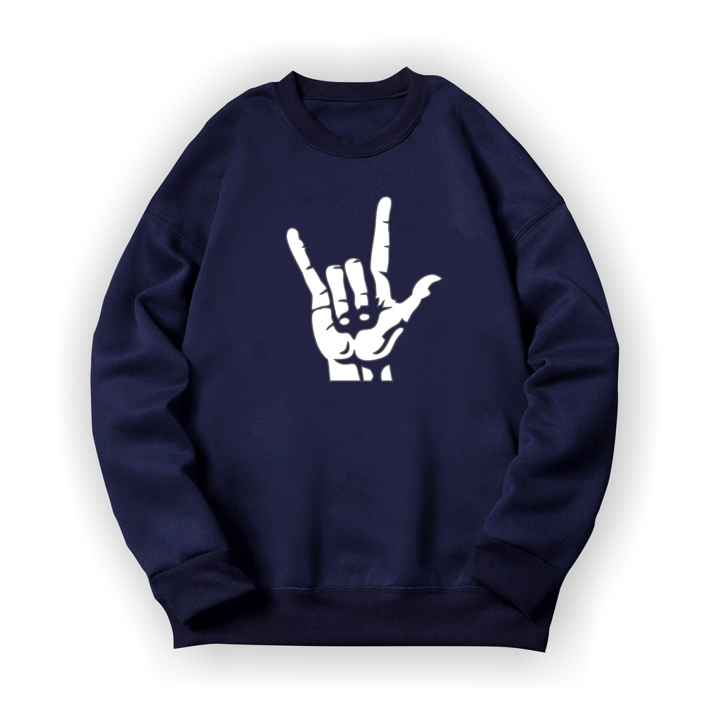 Hand Metal Sweater Crewneck Print DTF II Hand Metal Sweatshirt Basic II Sz M - XL Anak &amp; Dewasa ( Pria &amp; Wanita )