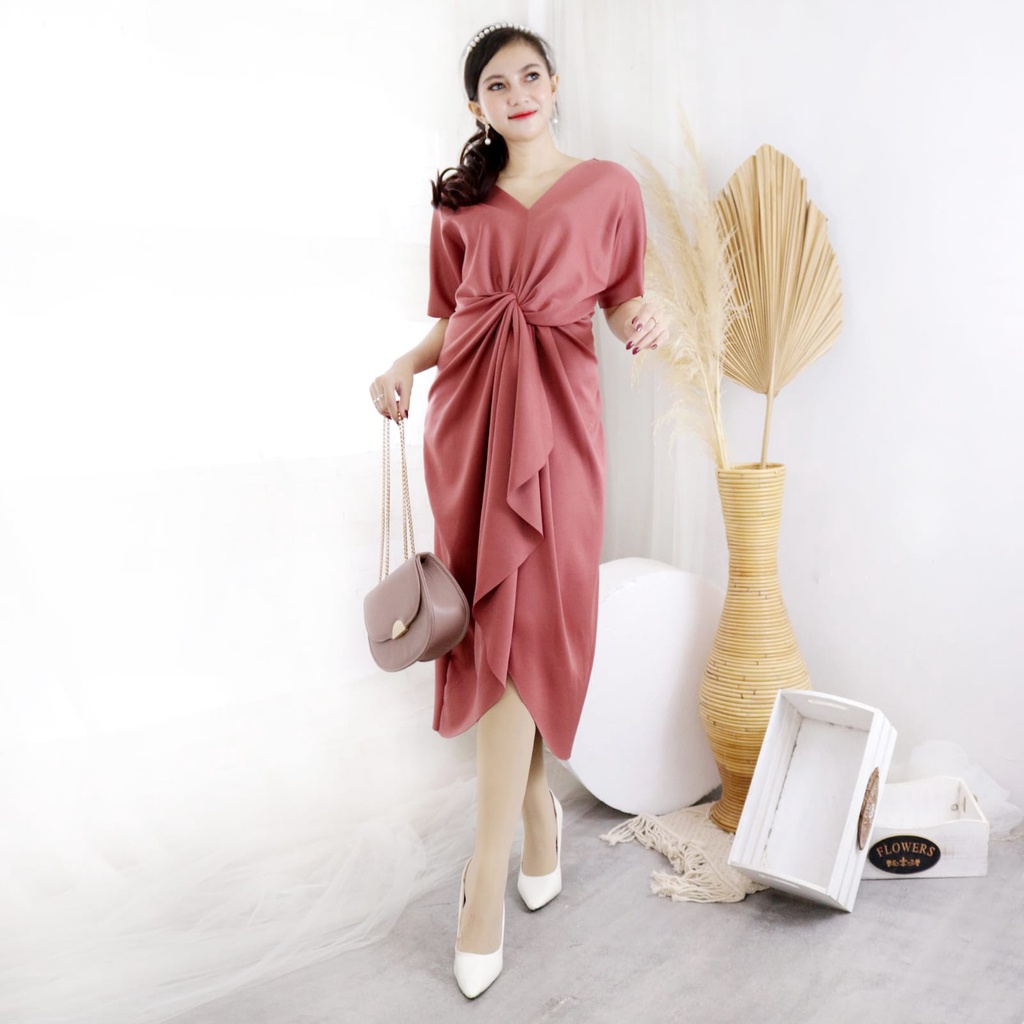 Dress 979 Scuba Polos Edisi Imlek Fashion Wanita