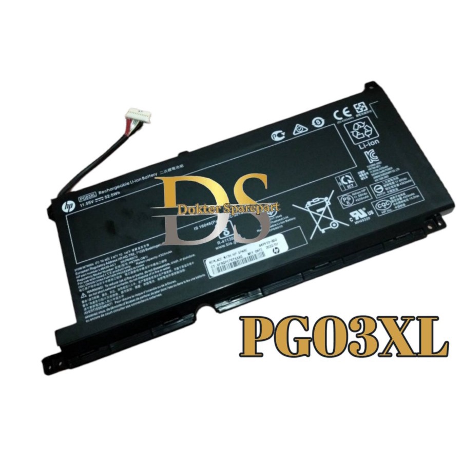 Baterai Hp PG03XL HSTNN-DB9G L48495-005 L48430-AC1 L4830-AC2TPN-141