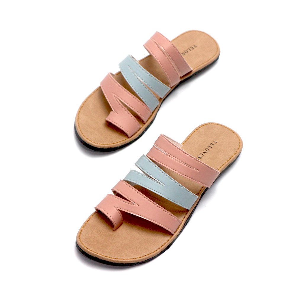 Sandal Jepit Kulit Wanita Sendal Jepit Jempol Model Kekinian Alas Karet Anti Licin Velonesia - Fanni