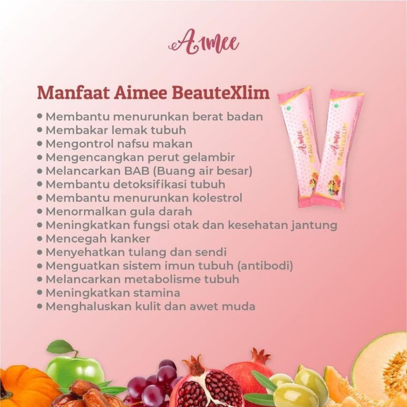 Aimee Beautexlim isi minuman detox penurun berat badan