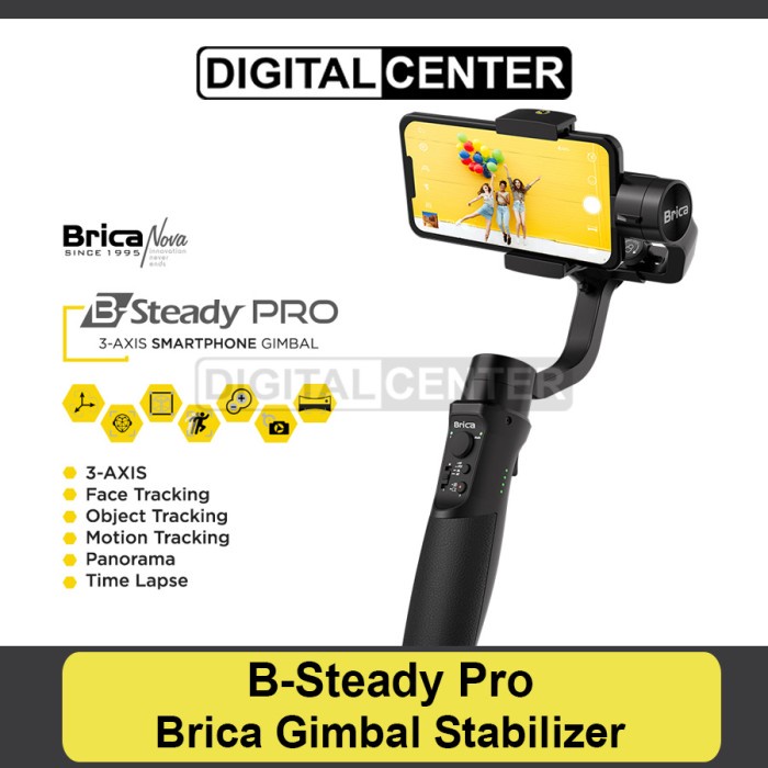 {BerkahStore} BRICA NOVA B-STEADY PRO 3-AXIS GIMBAL SMARTPHONE STABILIZER Berkualitas