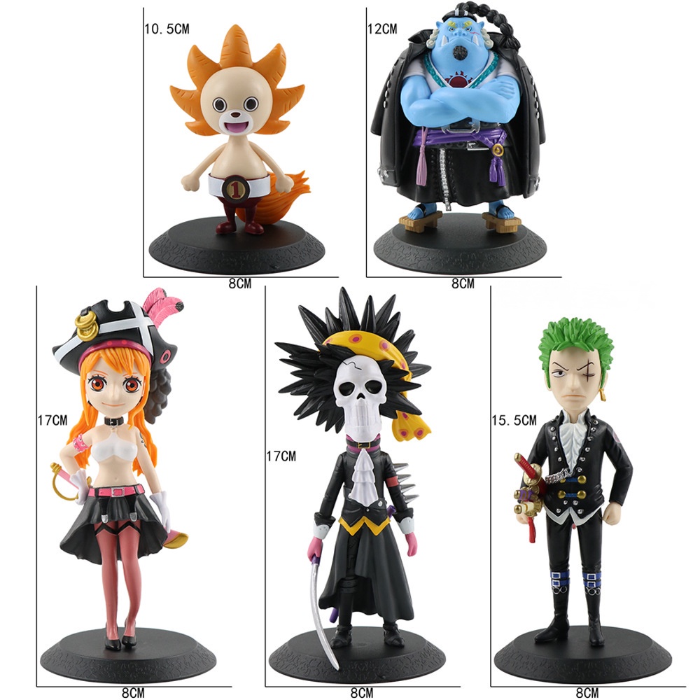 5pcs One Piece Anime Red Film Figure Luffy Uta Roronoa Zoro Sanji Nami Brook Chopper Action Figure Mainan Model Kolekte