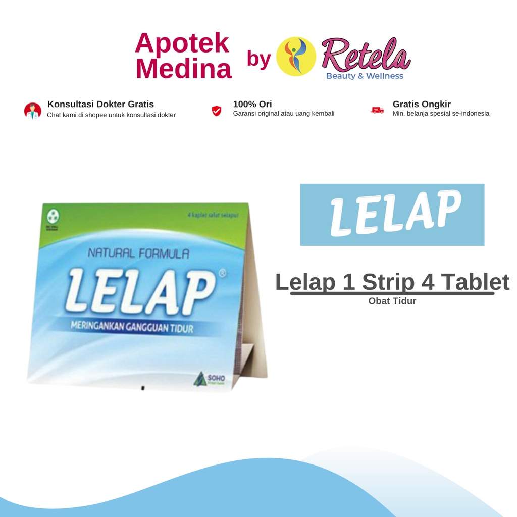 Lelap 4 Kaplet / Obat Susah Tidur / Obat Gangguan Tidur
