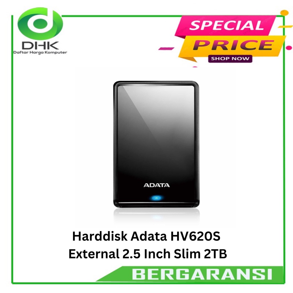 SSD Adata HV620S 2TB External HDD 2.5 Inch Slim USB 3.2 BLACK