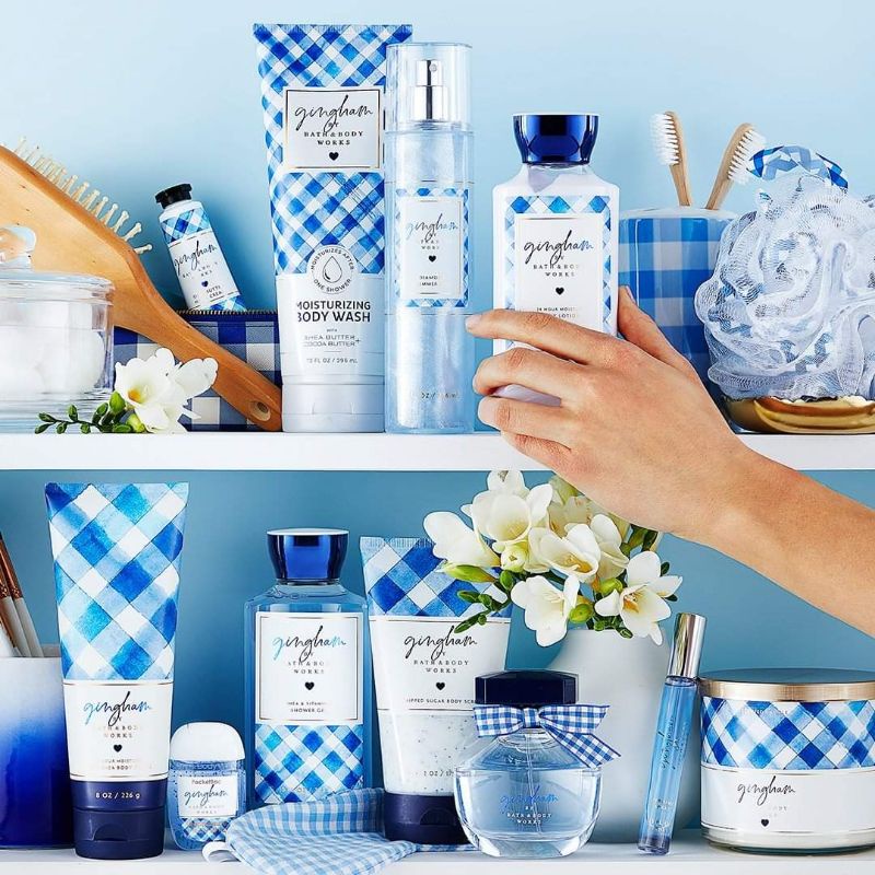 BATH &amp; BODY WORKS BBW GINGHAM SERIES MIST LOTION SHOWER GEL BODY CREAM HAND CREAM SHOWER GEL BODY CREAM LOTION MIST WASH WALLFLOWER ROOMSPRAY SCENTPORTABLE GENTLE GEL DEEP CLEANSING GENTLE FOAMING CREAMY LUXE