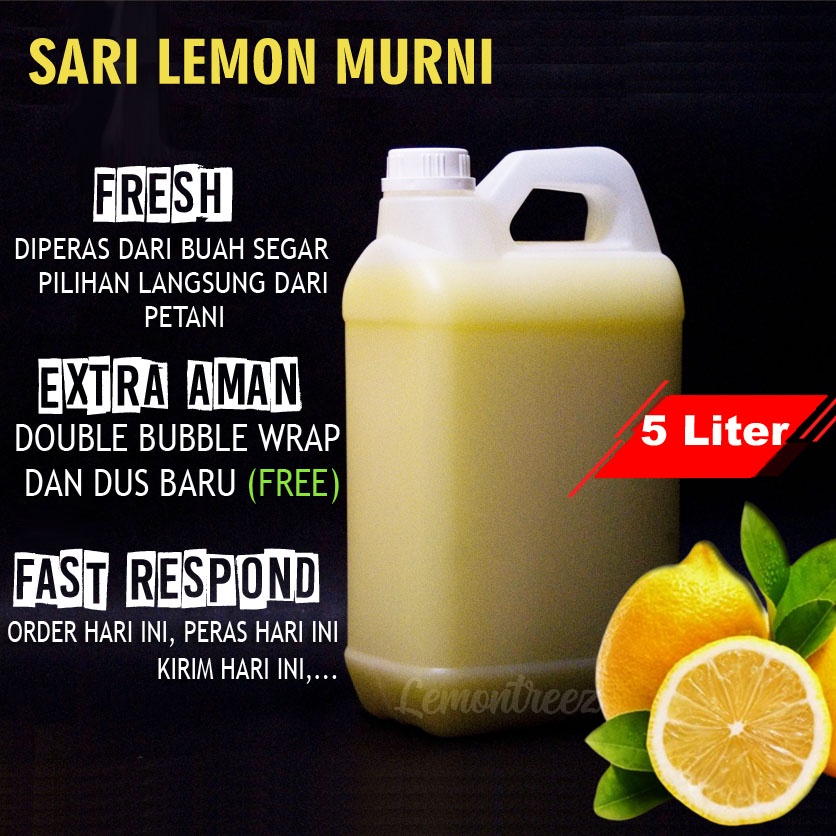 Sari Lemon Asli Untuk Diet 5 liter Polos Tanpa Label sudah BPOM Peluang Usaha Pure Lemon Juice Termurah