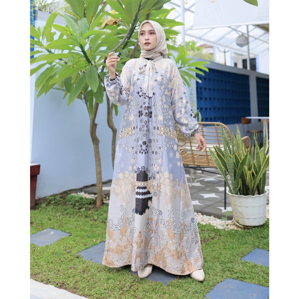 Dress Gamis Zulfina Silky Premium Bunga