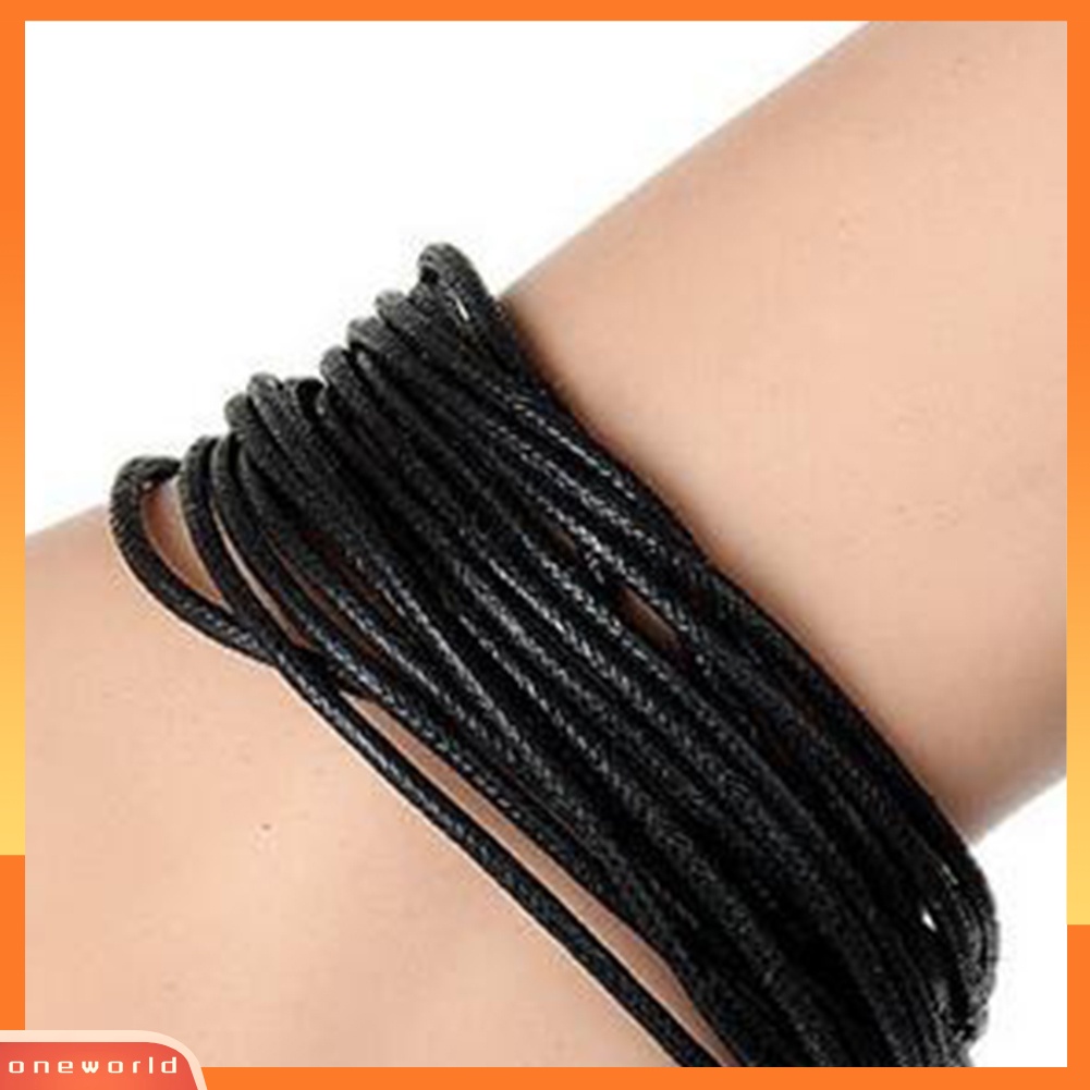 {oneworld} Fashion Pria Wanita Multilayer Gelang Tali Lilin Gaya Etnik Handmade Bangle Hadiah