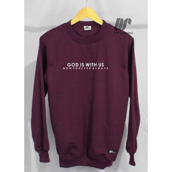 Crewneck Pria Wanita Terlaris Sweater Sablon Aesthetic terlaris God Is with us