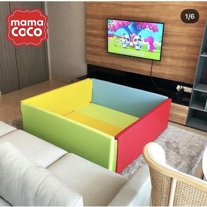 MAMACOCO Bumpermat Super Grande - Bumper Bed Playmat Matras Box Bayi untuk Stimulasi Belajar Jalan