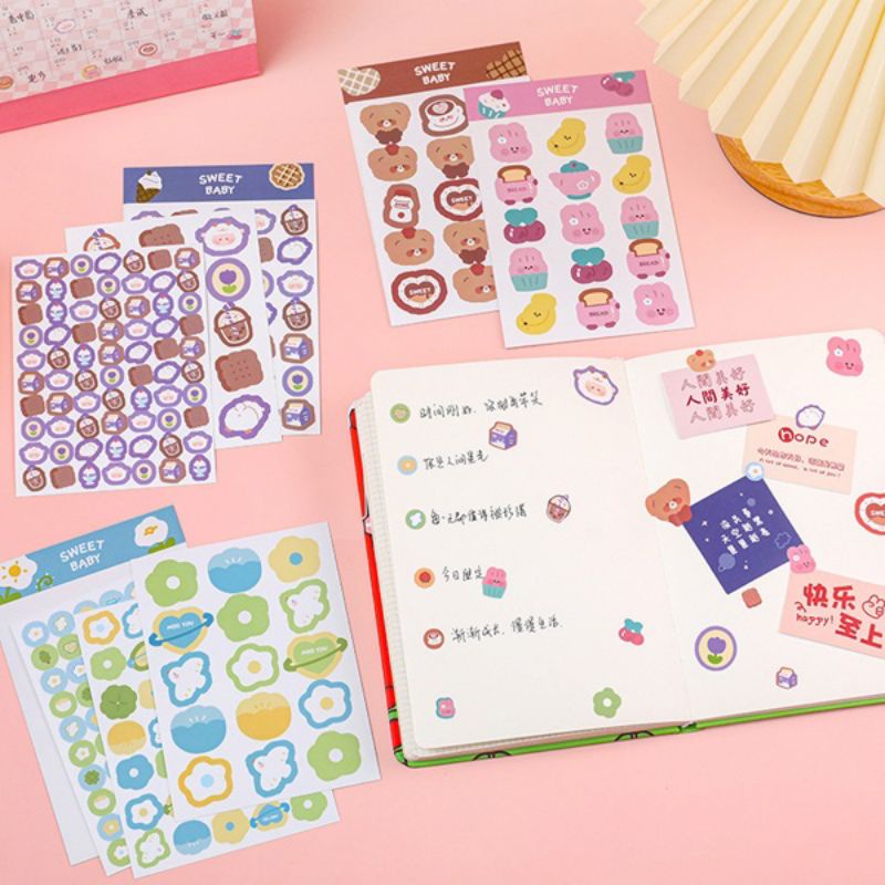 

KIANDAA 3 LEMBAR STICKER MOTIF RABBIT BEAR KISS CUT DECO STIKER LUCU CUTE KOREAN STATIONERY COD MAKASSAR