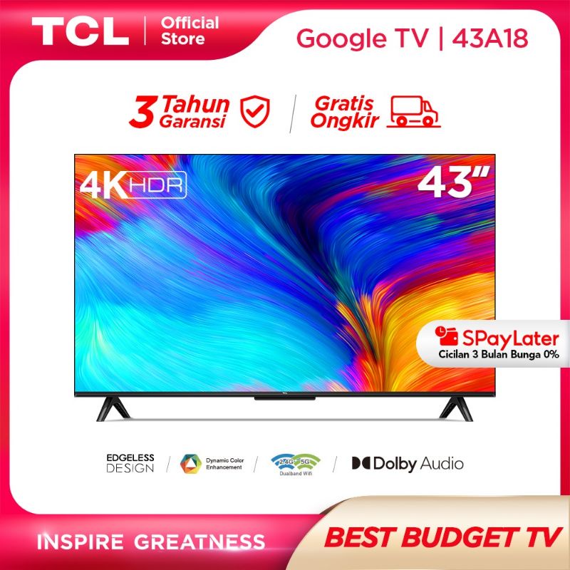 TCL 4K UHD TV 43A18 Google TV 43INCH 43 a18 UHD Dolbi Audio NETFLIX You tube