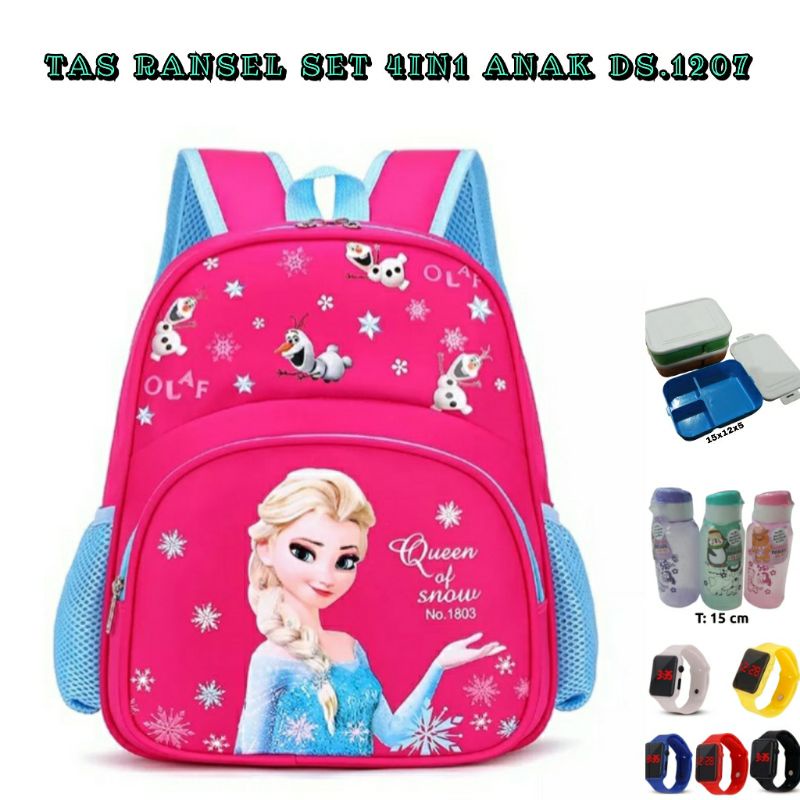 dem_sare / DS1207   Ransel Anak Karakter Elsa Frozen Tas Sekolah Tas Anak Perempuan Tas Anak Karakter Ransel sekolah anak PAUD TK SD perempuan karakter kekinian