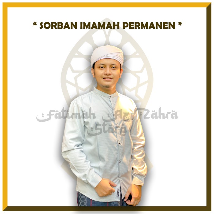 Sorban Imamah Instan Permanen Udeng-Udeng - Putih, 1 (D1J6) Terbaru Sorban Panjang Best Seller Habib