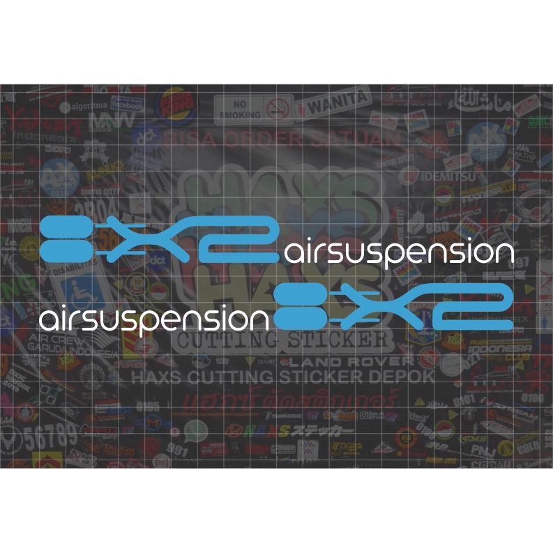 Cutting Sticker X2 Suspension Sepasang Ukuran 18 Cm Untuk Motor