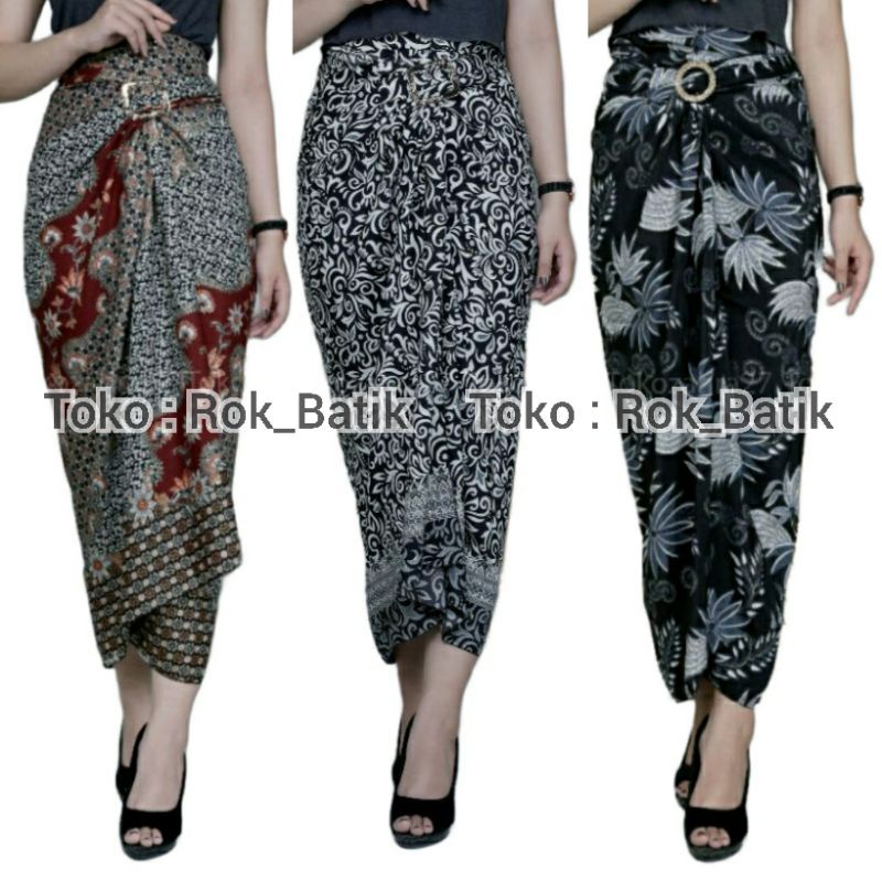 (50 Motif) Rok Lilit Batik Bawahan Kebaya Modern Rok Serut Batik Free Ring Kain Batik Floral Batik Couple Pasangan