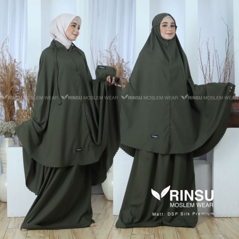 Mukena Dewasa Traveling 2 in1 Laser Cut DSP Silky premium