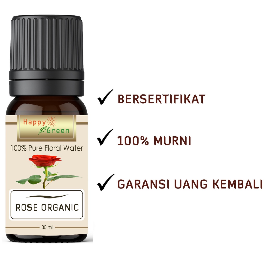 Happy Green ORGANIC Rose Water - Rose Damascena Floral Water Hydrolate Hydrosol