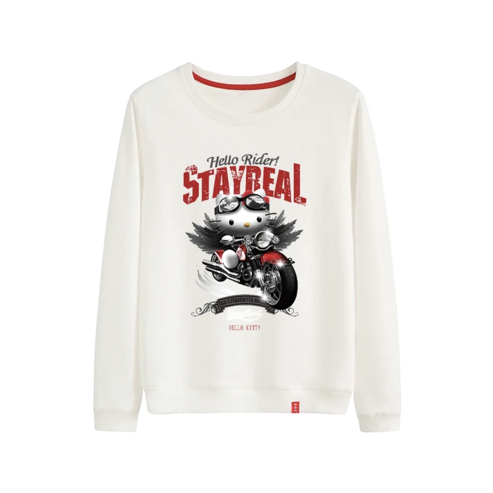 STAY REAL Sweater Basic Anak Untuk Anak Laki laki &amp; Perempuan Bahan Fleece Size M-Xl (Usia 2-10 th )