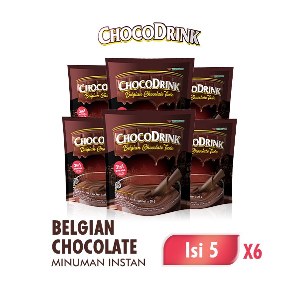 

Chocodrink Minuman Cokelat 28 gr isi 5 sachet x 6 pack
