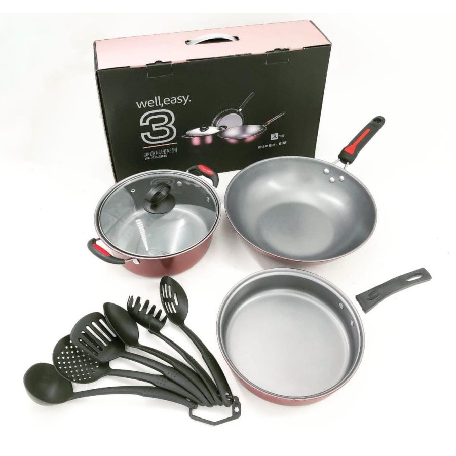 Panci Set Well Easy 3 Pcs - PANCI TEFLON SET 3