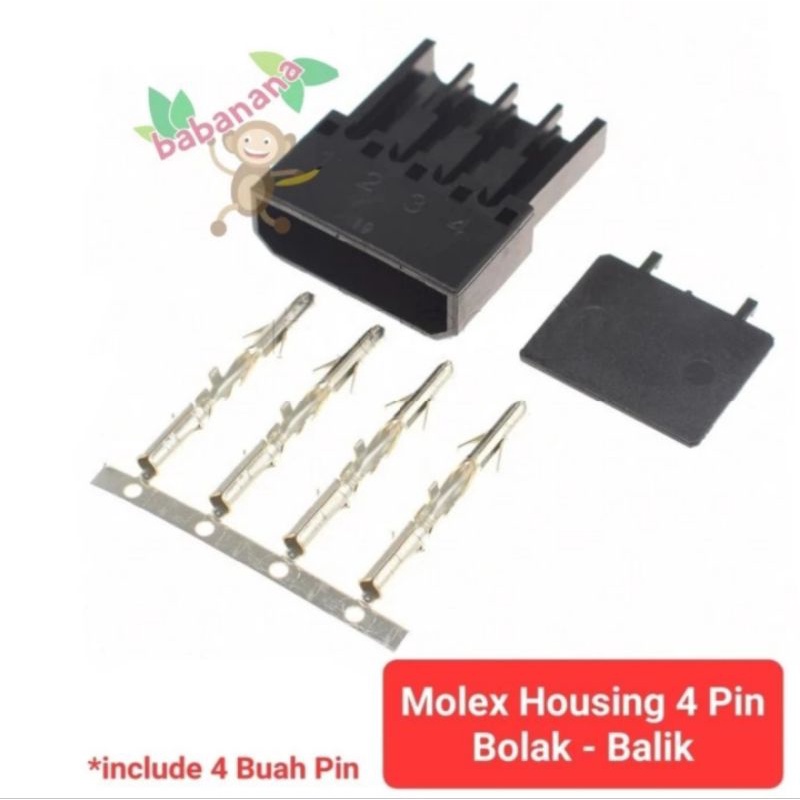 Housing Molex 4 Pin Bolak Balik Fan Male Female PSU 4Pin Set Connector