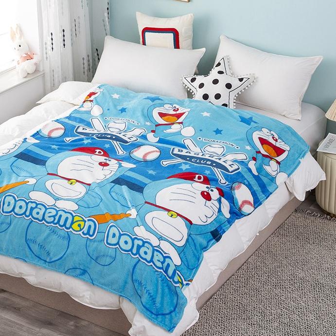 TERLARIS BRANDS FESTIVAL COD - HK - Selimut Karakter Doraemon 135cmx185cm Jumbo - Selimut Bulu Karak