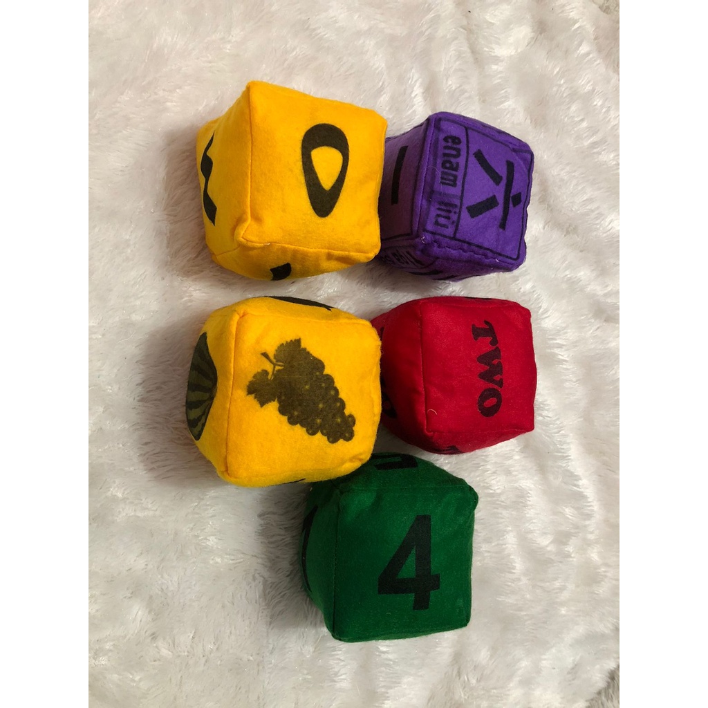 Bantal Dadu Jumbo 10x10 | Bantal Dadu Huruf &amp; Angka