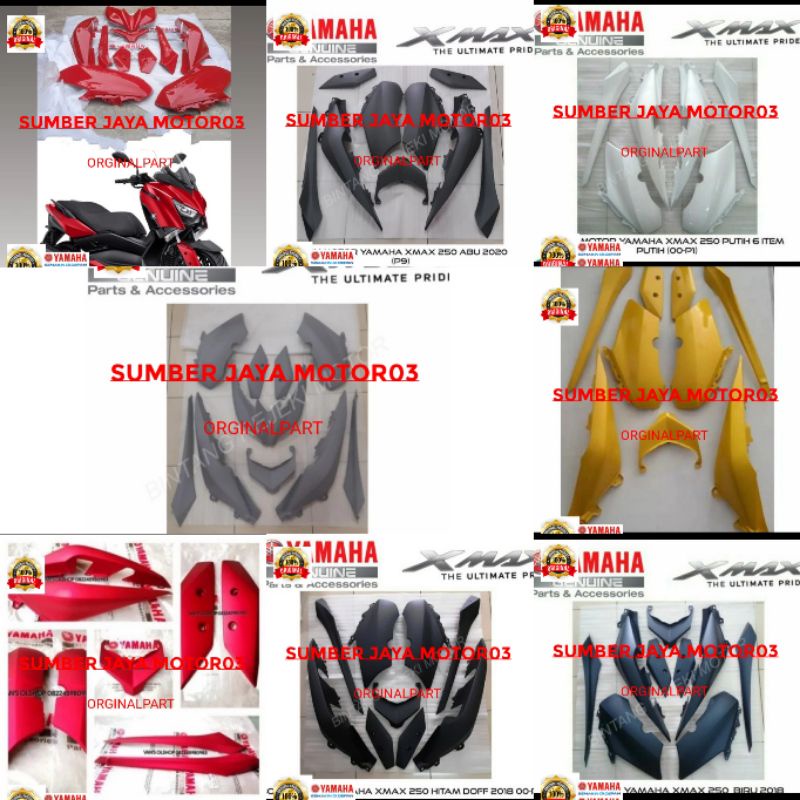 Cover body halus XMAX 250 full set biru original Yamaha