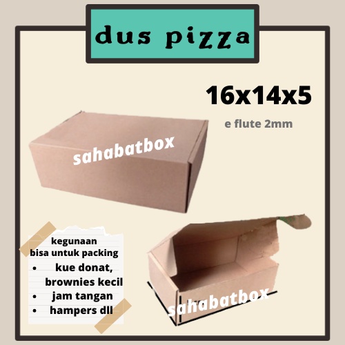 

( Min Order 10 pcs ) Kardus Dus / Box Pizza Diecut Kuncian Kanan Kiri uk 16x14x5