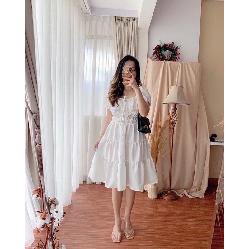 Toply shop New Dres wanita Dada karet keliling / Dres wanita elegant / Dres klara