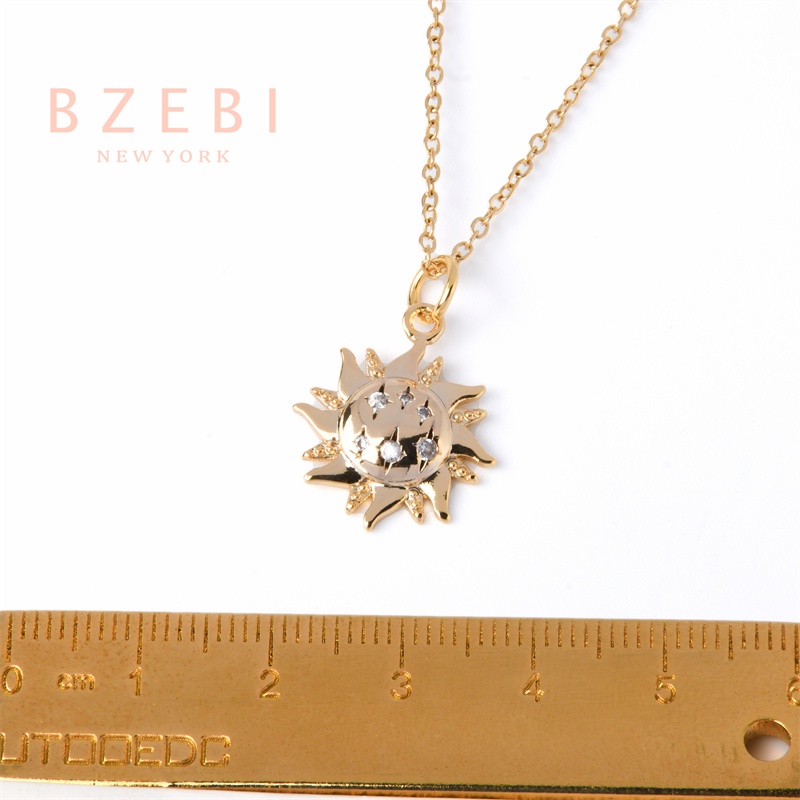 Bzebi Kalung Emas 18k, Kalung Baja Titanium, Kalung Liontin Berlian, Anti Karat, Aksesoris Fashion Wanita, Perhiasan Gaya Korea, Hadiah Ulang Tahun Dengan Box Eksklusif 852n