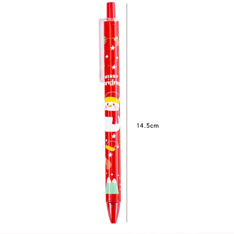 [Harga Grosir]1 Pc Pulpen Gel Motif Kartun Rusa Snowman Santa Claus Warna Acak Untuk Alat Tulis Sekolah / Kantor