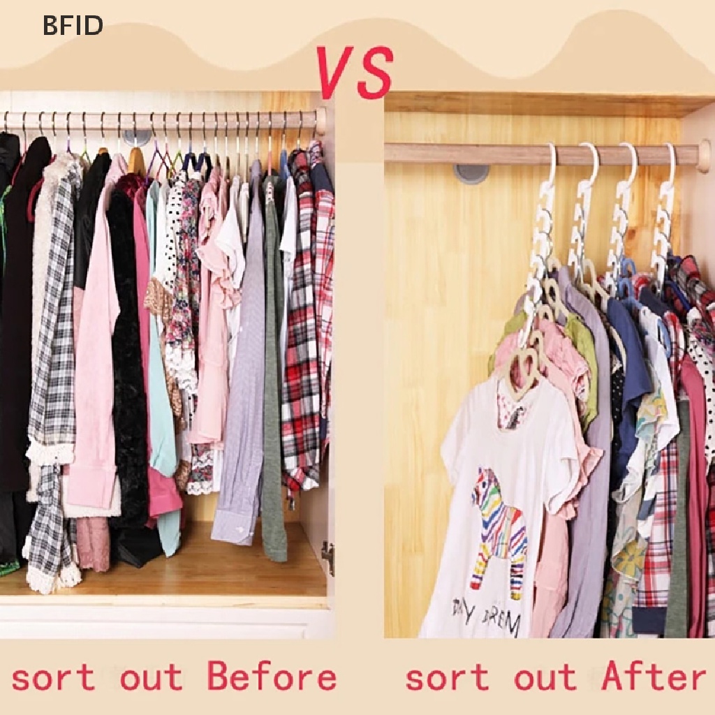 [BFID] Gantungan Baju Ajaib 9lubang Multifungsi folding hanger rotag Gantungan Baju [ID]