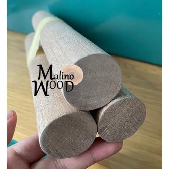 Dowel Kayu Ulin Macrame Kayu Stik Bulat Diameter 2 cm Panjang 100 cm