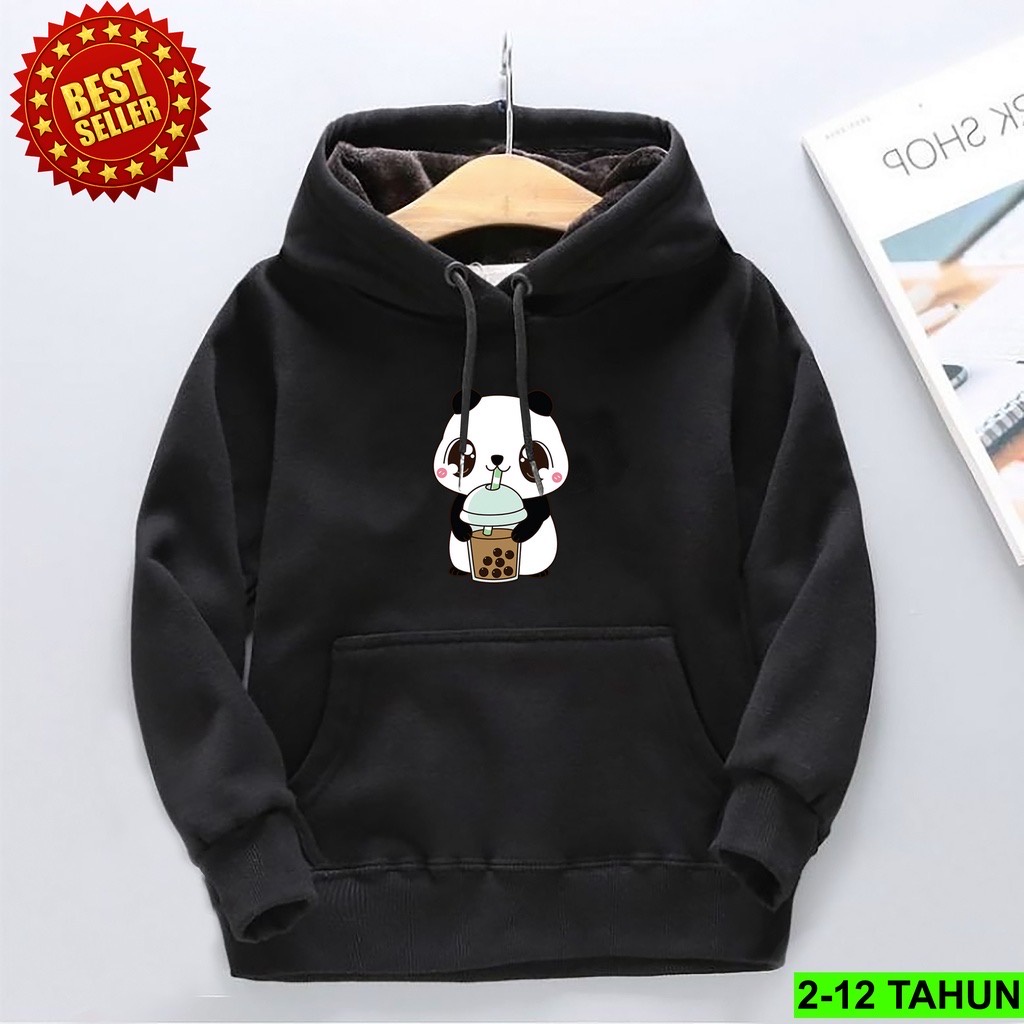 Jumper Hoodie Anak  LITTLE PANDA II Jaket Hoodie Anak Viral Bahan Fleece Sz M - XL ( Laki Laki &amp; Peremepuan )