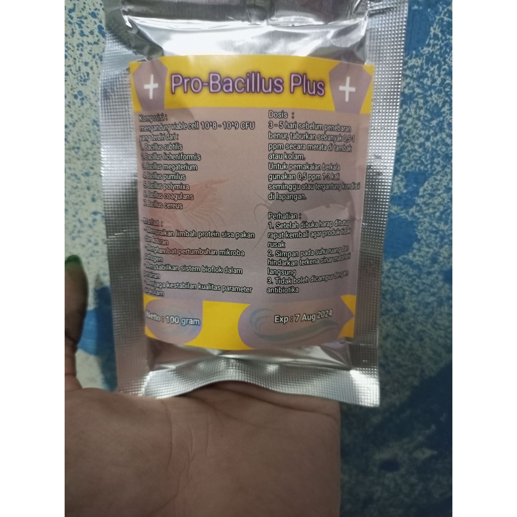 Probiotik bacillus plus 100 gram / bacillus / probiotik bioflok / kolam bioflok / probiotik ikan /