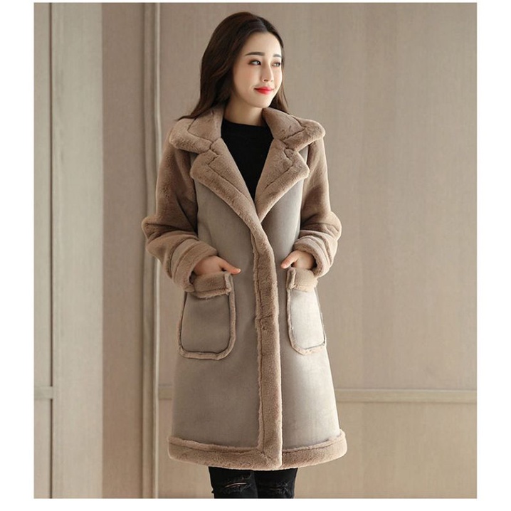 COAT LAMB INER FUR WOOL WANITA PREMIUM