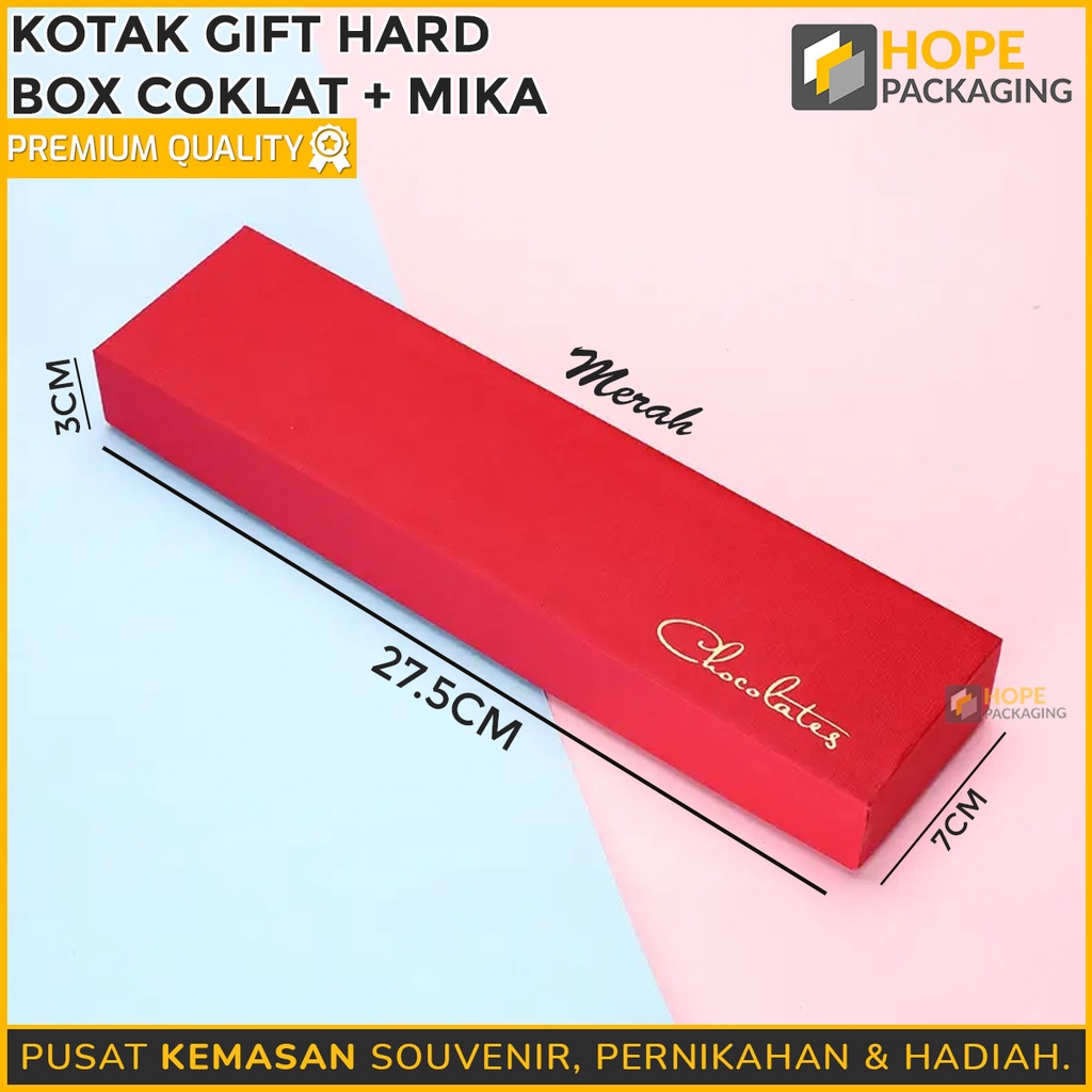 Kotak Dus Kue Kering 27.5x7x3cm /  Kotak Gift Hard Box Coklat + mika / paperbox packing souvenir serbaguna