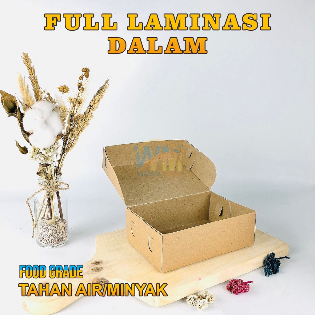 Dus Brownies 15x10x5 / Kotak Brownies 15x10x5 / Dus Brownies / Box Dimsum / Kraft Food Grade / Dus Kue Brownies 15x10x5 / Box Takoyaki / Kemasan Food Grade