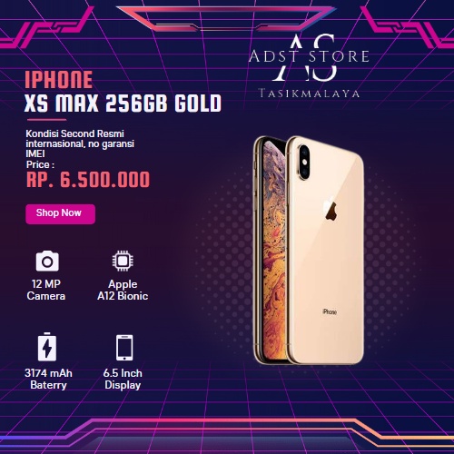 iPhone Xs Max 256gb Gold Resmi Internasional