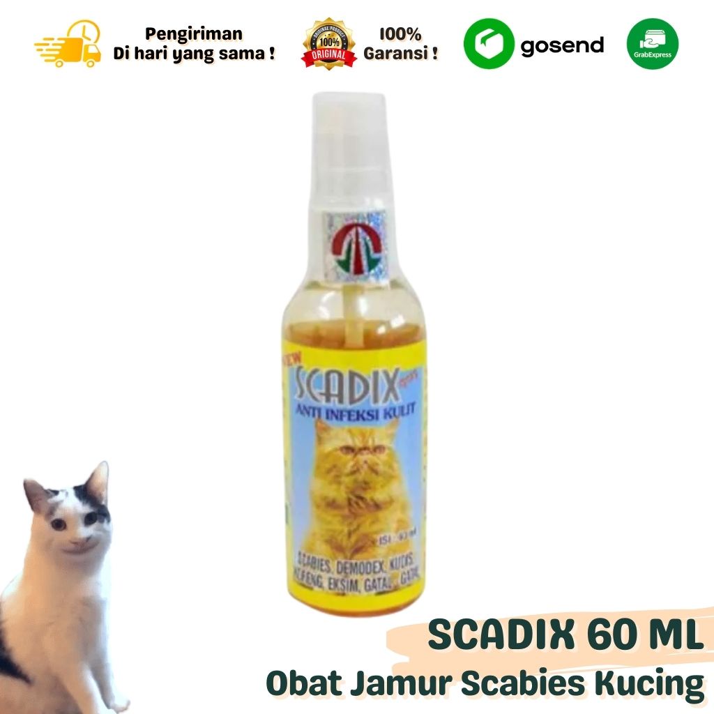 Obat Jamur  Kucing Anjing Kelinci Dan Sejenisnya SCADIX 60 ML Ampuh Banget