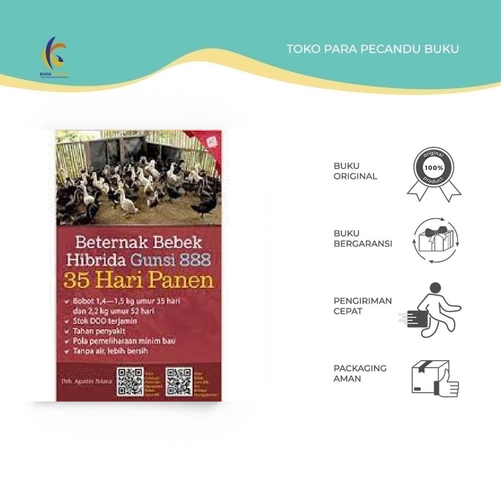 [PROMO] - BUKU BERTERNAK BEBEK HIBRIDA GUNSI 888 : 35 HARI PANEN - Buku Kaluku